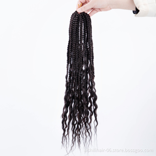 wholesale box river braid locs crochet hair synthetic extension faux locs crochet hair